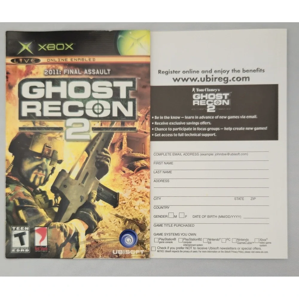Tom Clancy's Ghost Recon 2 - Original Xbox - Complete (CIB) W/ Reg Card Tested‎